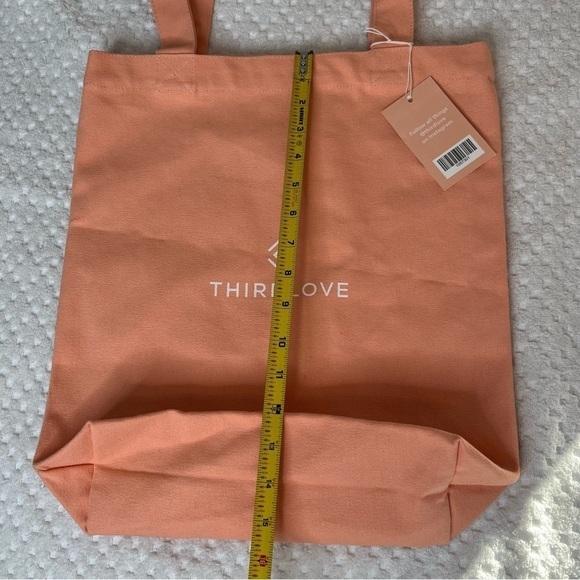 NWT. ThirdLove canvas reusable logo tote bag peach - Picture 7 of 9